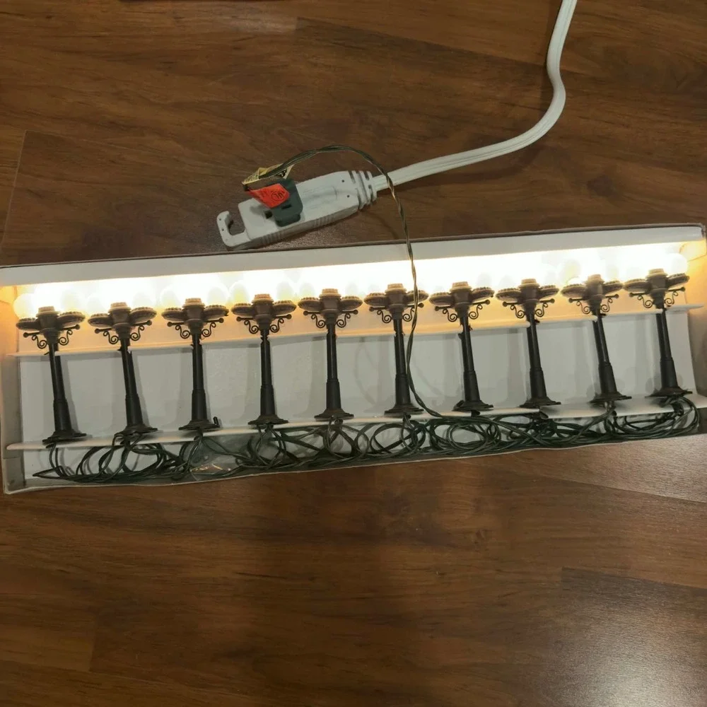 Vtg 90s Kurt Adler 10 Victorian Street Lights Lamp Post Christmas Village